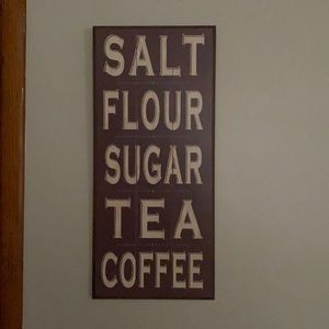 Burgundy kitchen sign